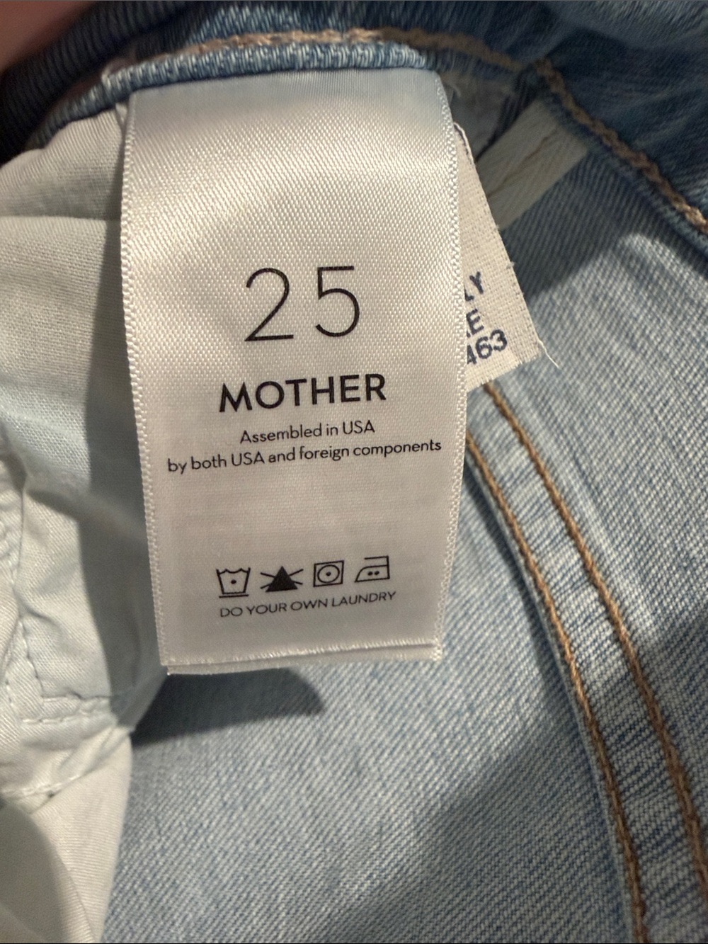 MOTHER Light Blue Frayed Hem Wide-Leg Jeans - Picture 6 of 7